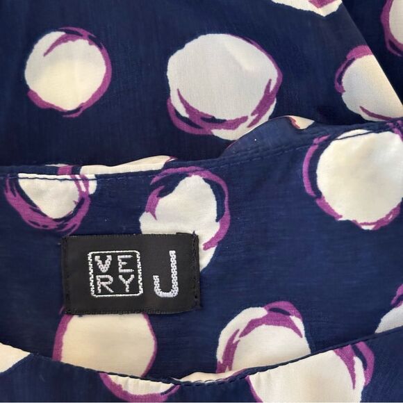 Very J blouse Navy, White Purple Small - Picture 4 of 5